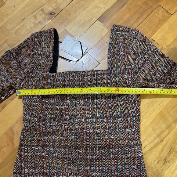 Free People Uptown Girl Mini Dress Brown Multi Color Size 4 - Picture 9 of 14